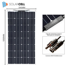 Cargar imagen en el visor de la galería, Kit Placa Solar Flexible 700 W/H/Día 12V Furgoneta Camper &amp; Autocaravana - SolarCell99
