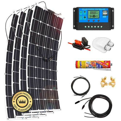 Kit Paneles Solares Flexibles 2800 W/H/Día 12V Furgoneta Camper & Autocaravana - SolarCell99